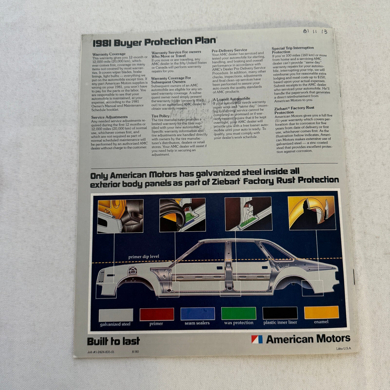 1981 AMC American Motors Spirit Concord Sales Brochure Catalog Advertising