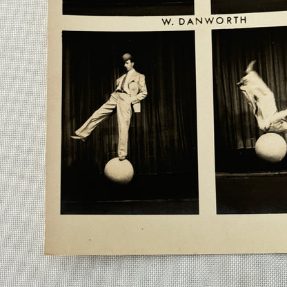Vintage Circus Acrobat Balancing Act Photo Photograph W Danforth