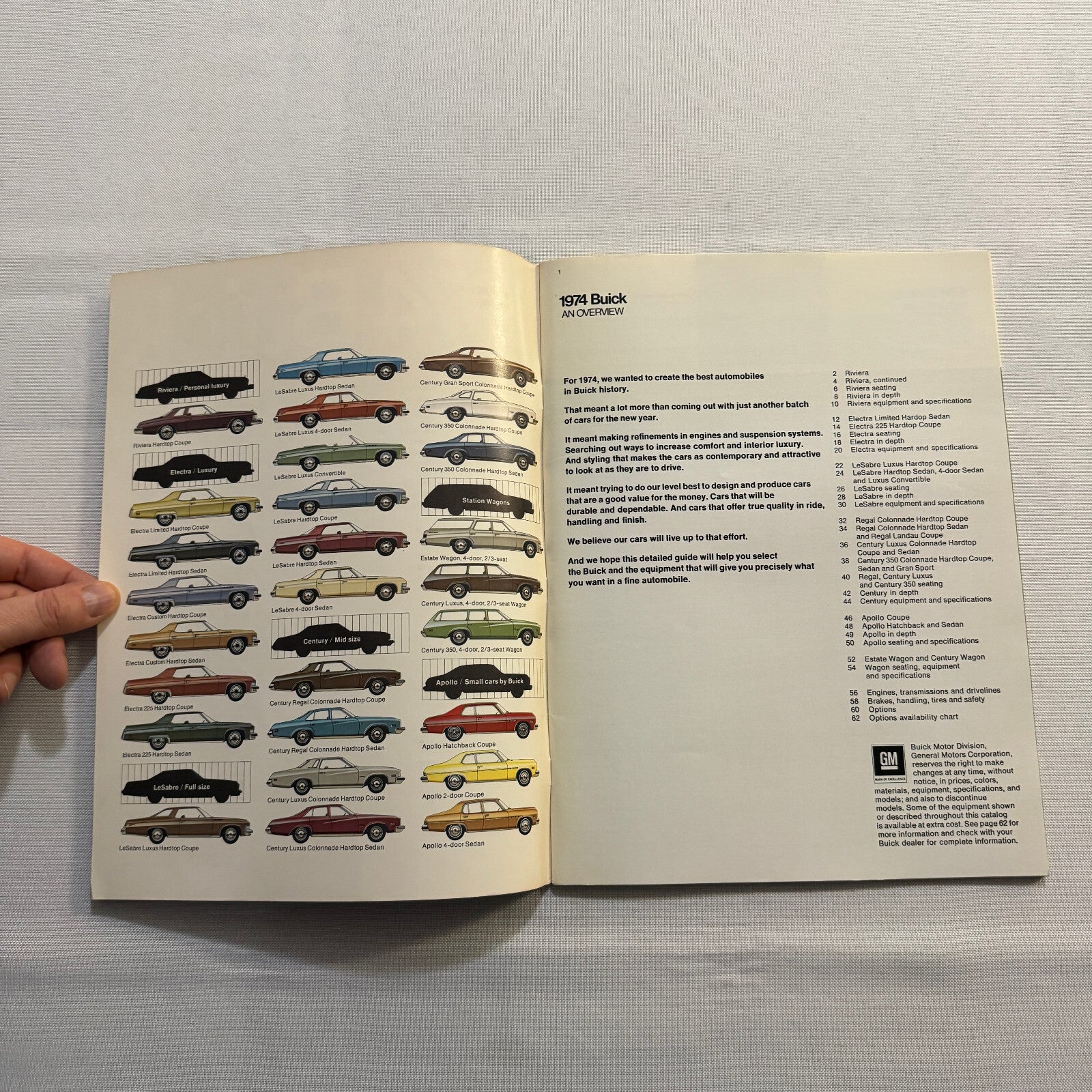 1974 Buick Sales Brochure Catalog Estate Wagon Electra Riviera Apollo Regal +