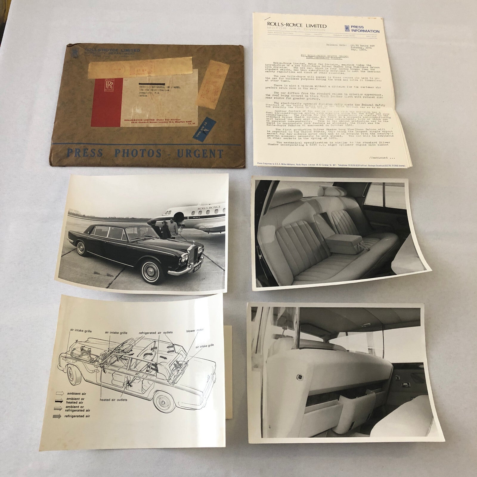Rolls Royce Bentley Press Kit Photos Silver Shadow Long Wheelbase 1969 1970