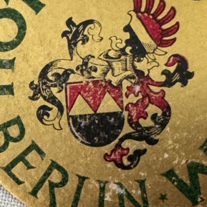 Vintage Hotel Travel Label Hotel Tusculum Berlin Germany German