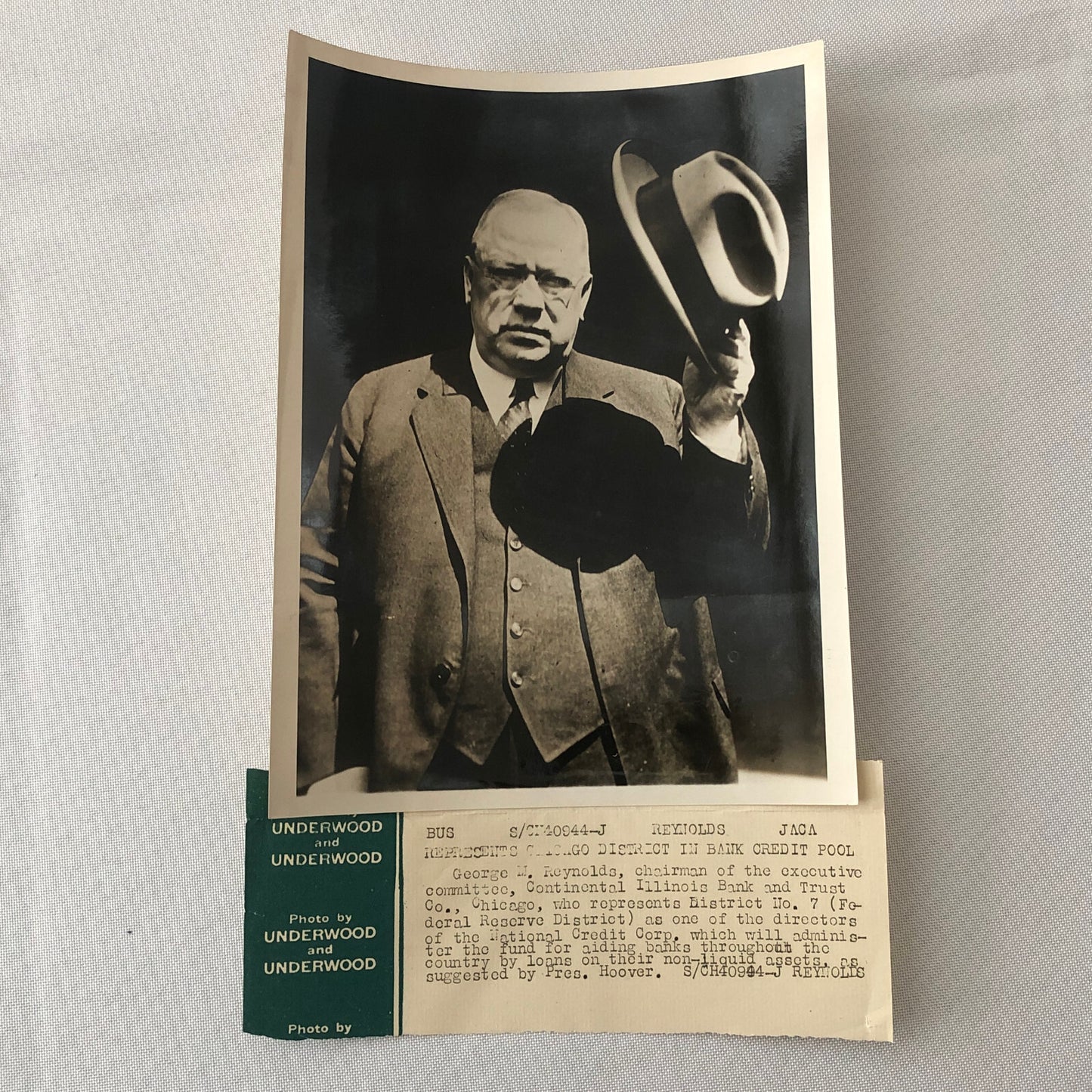 Press Photo Photograph Illinois Bank and Trust Company Chairman President Hoover