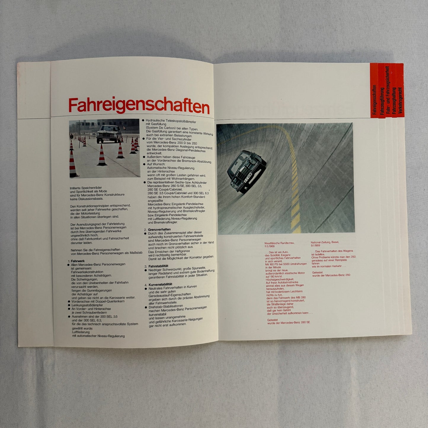 Vintage Mercedes Benz Sales Brochure Catalog 280 SL 300 SEL 600 230 250 GERMAN