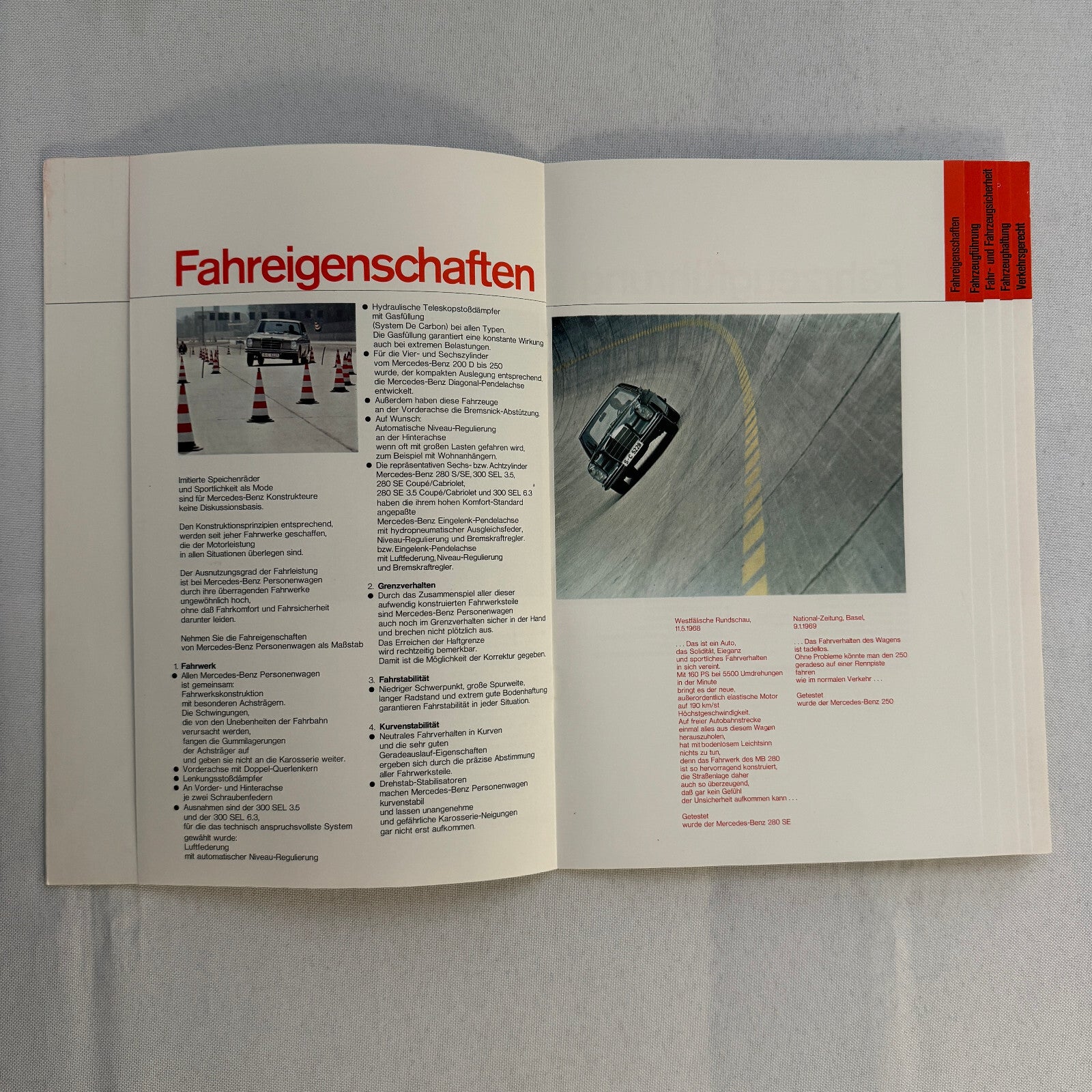 Vintage Mercedes Benz Sales Brochure Catalog 280 SL 300 SEL 600 230 250 GERMAN