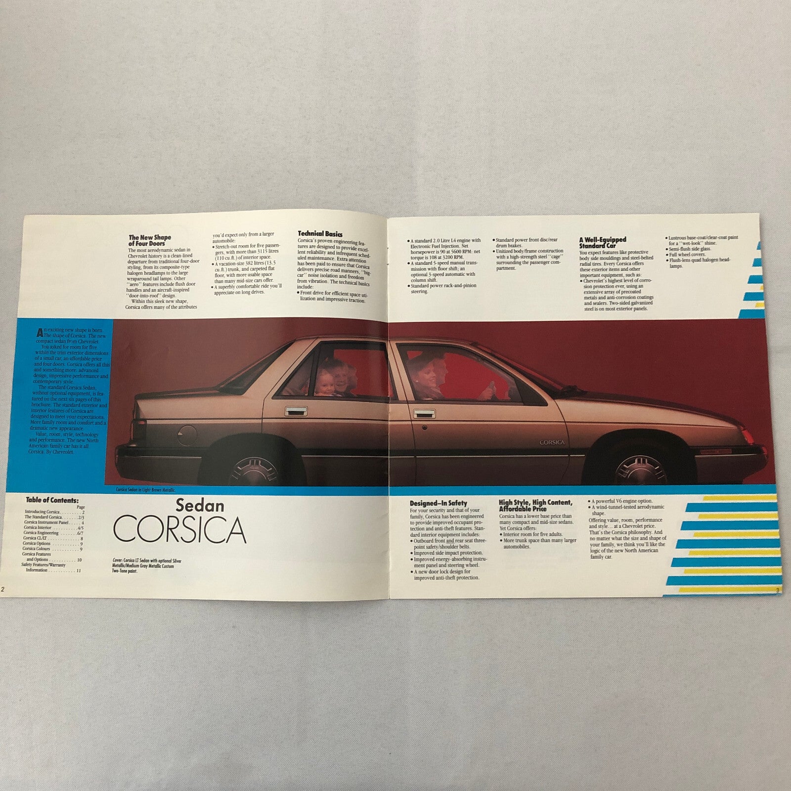 1987 Chevrolet Corsica Sales Brochure Catalog Advertising