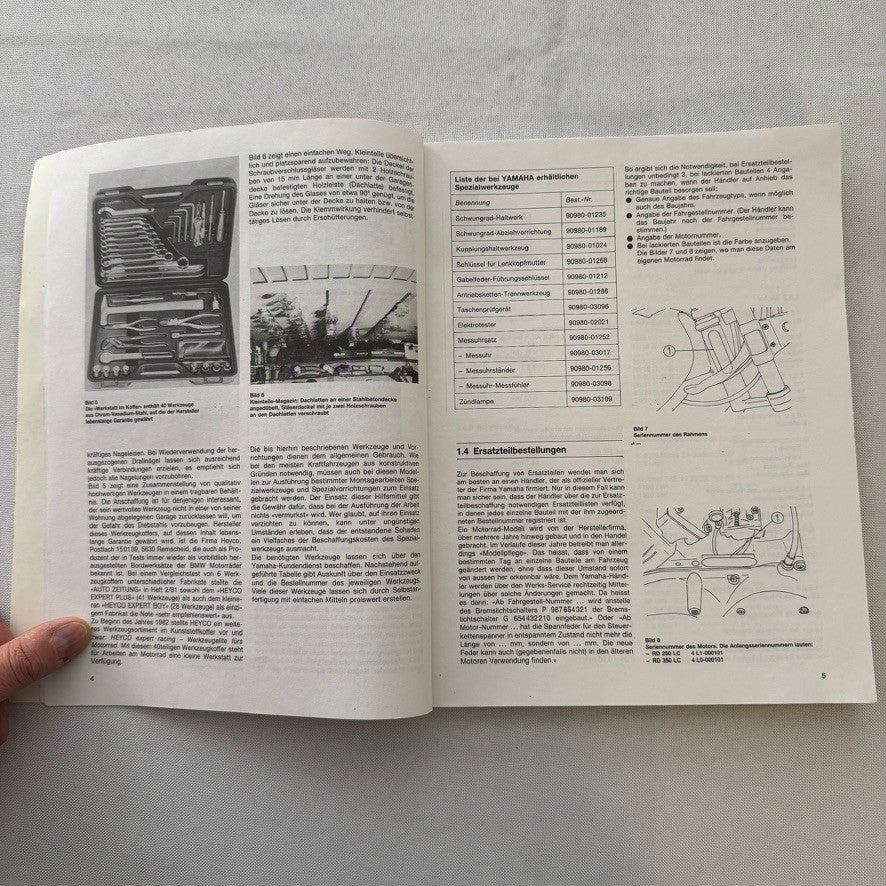 1980 Yamaha RD250LC RD350LC Motorcycle Bike Repair Manual Book GERMAN