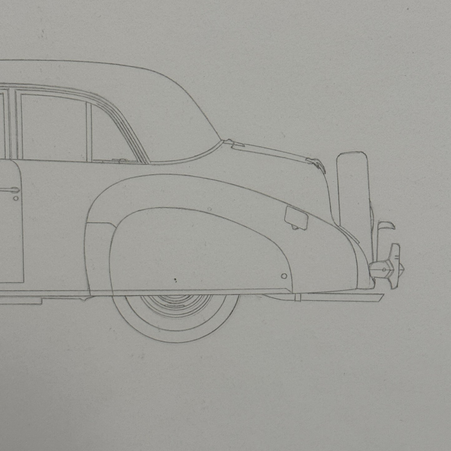 1940 Lincoln Continental Club Coupe Car Illustration Art Drawing Hand Drawn