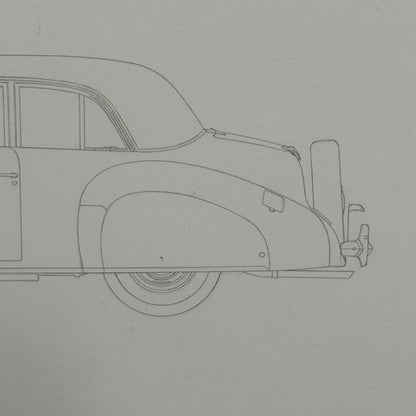 1940 Lincoln Continental Club Coupe Car Illustration Art Drawing Hand Drawn