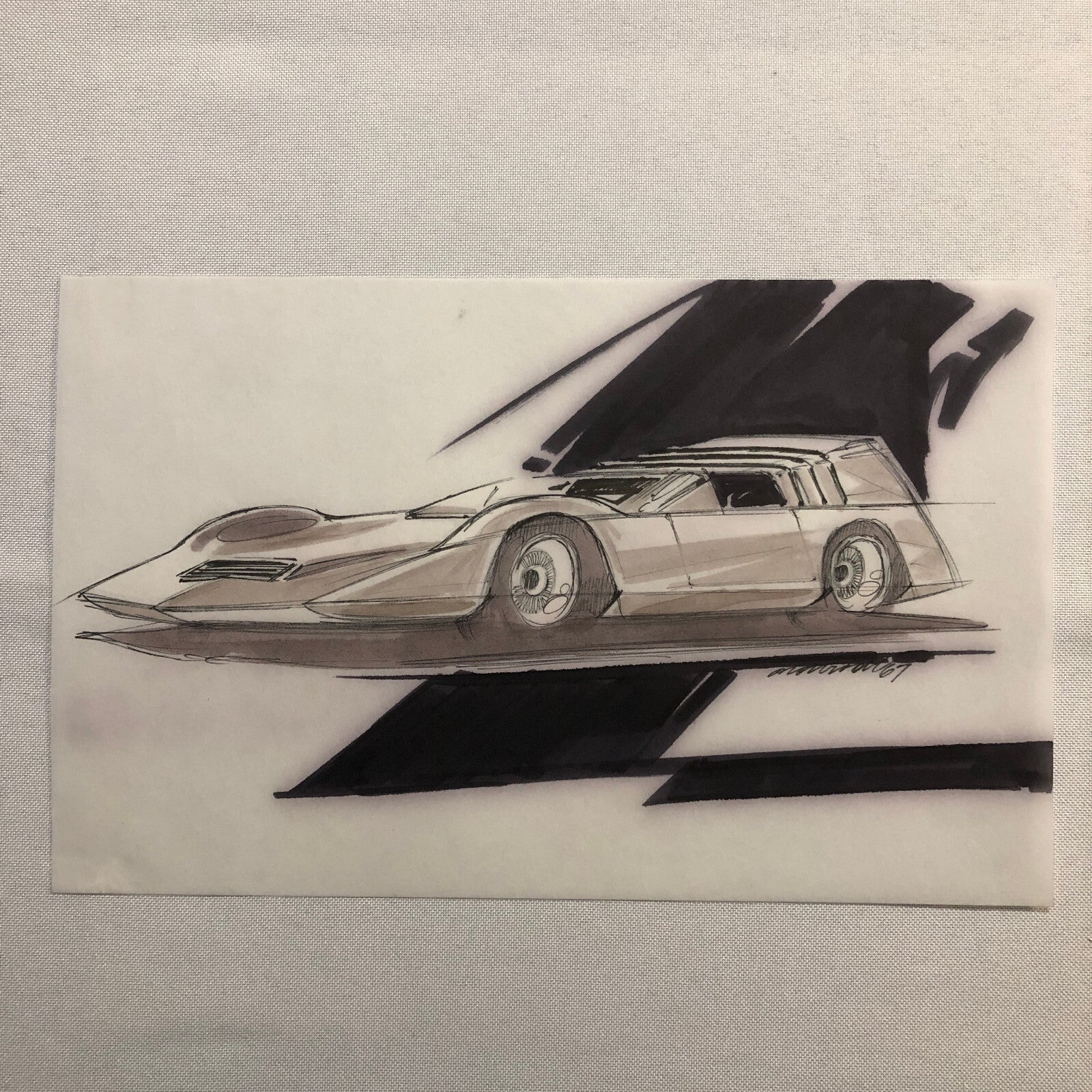 Styling Concept Automobile Illustration Art Drawing Sketch Vintage 1967 NOTTRODT