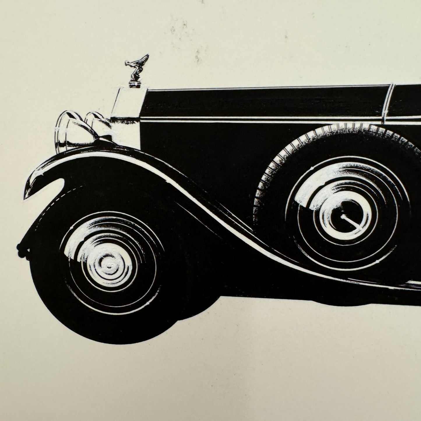 Vintage Rolls Royce Phantom Car Illustration Art Drawing Hand Drawn Robert Preis