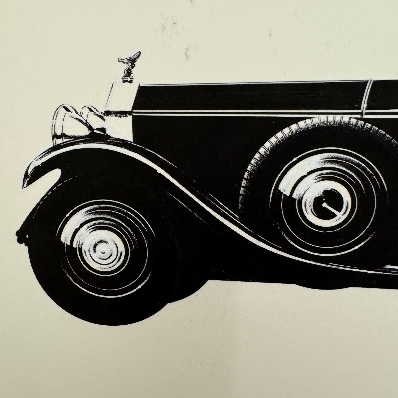 Vintage Rolls Royce Phantom Car Illustration Art Drawing Hand Drawn Robert Preis