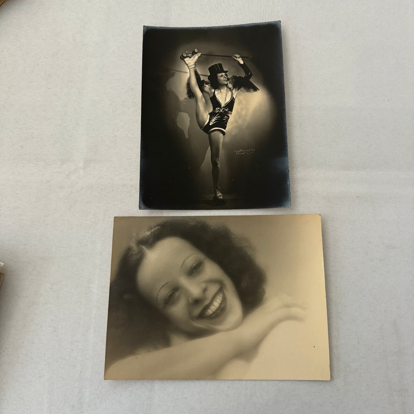 Vintage Circus Rollerskating Roller Skate Act Photo Photograph Lot 2x Carola