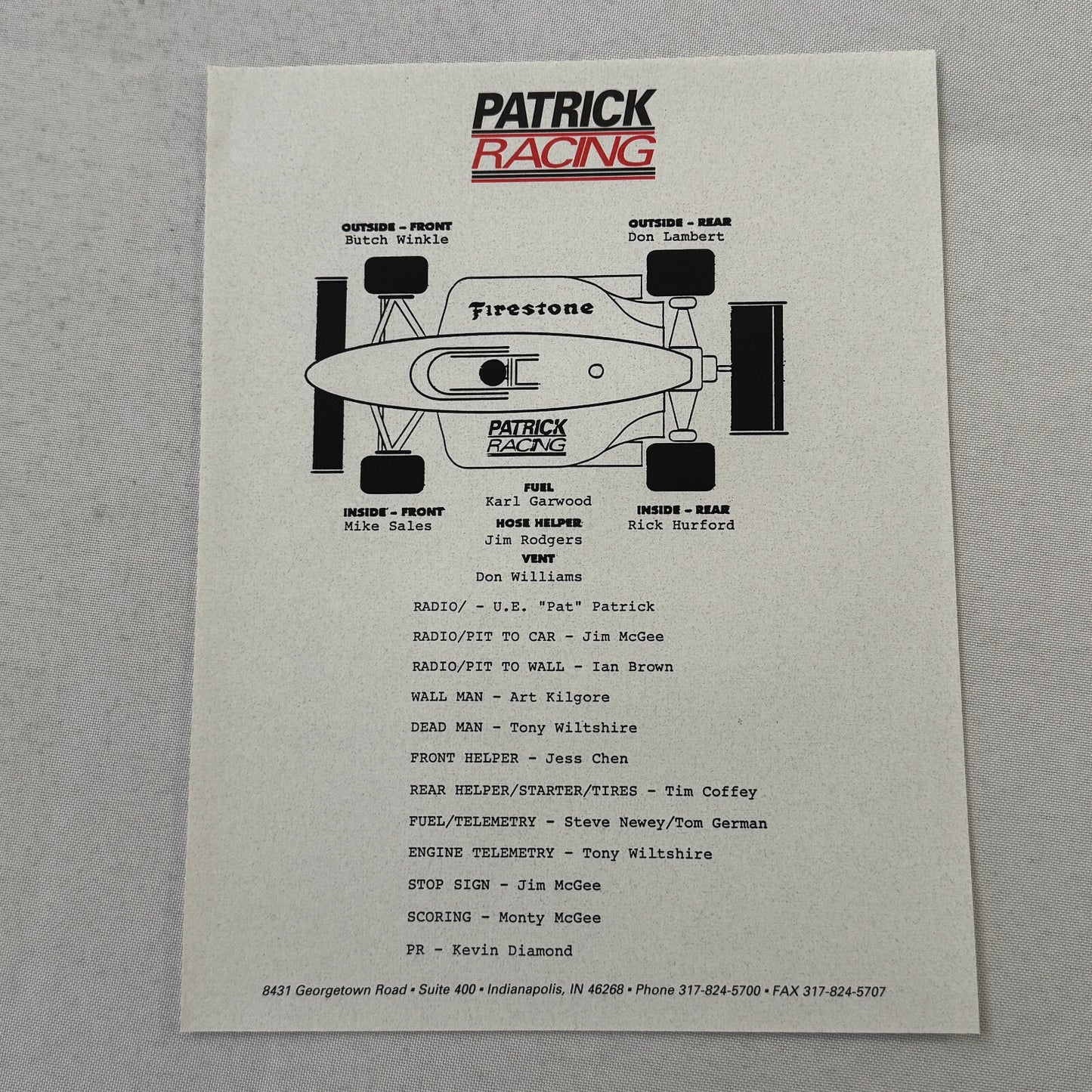 1996 Patrick Racing Scott Pruitt Indy Car Press Kit Brochure Photos Vintage