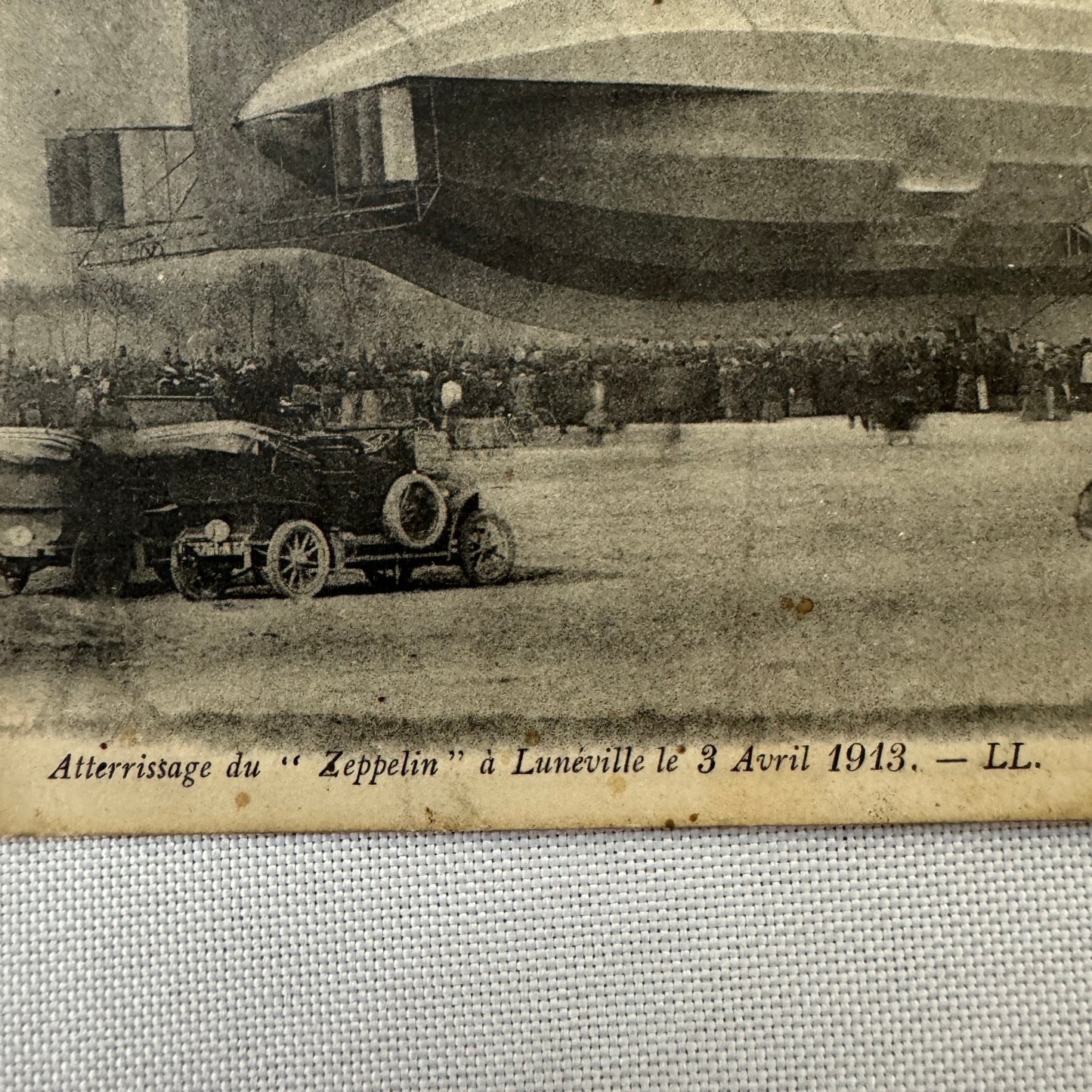 Vintage Zeppelin Airship Dirigible Postcard Post Card French Automobiles