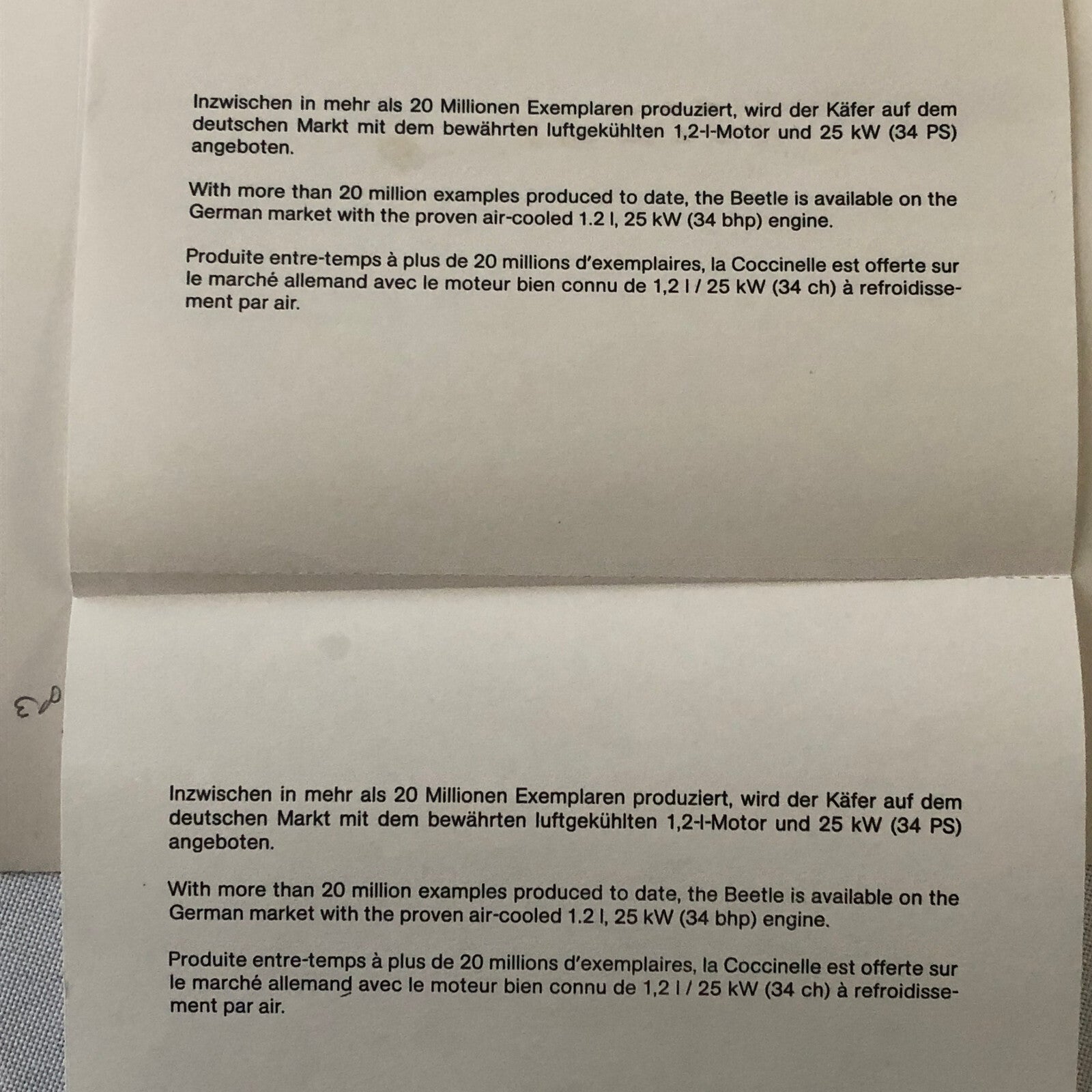 Volkswagen VW Beetle Photo Vintage Car Automobile Photograph 1983