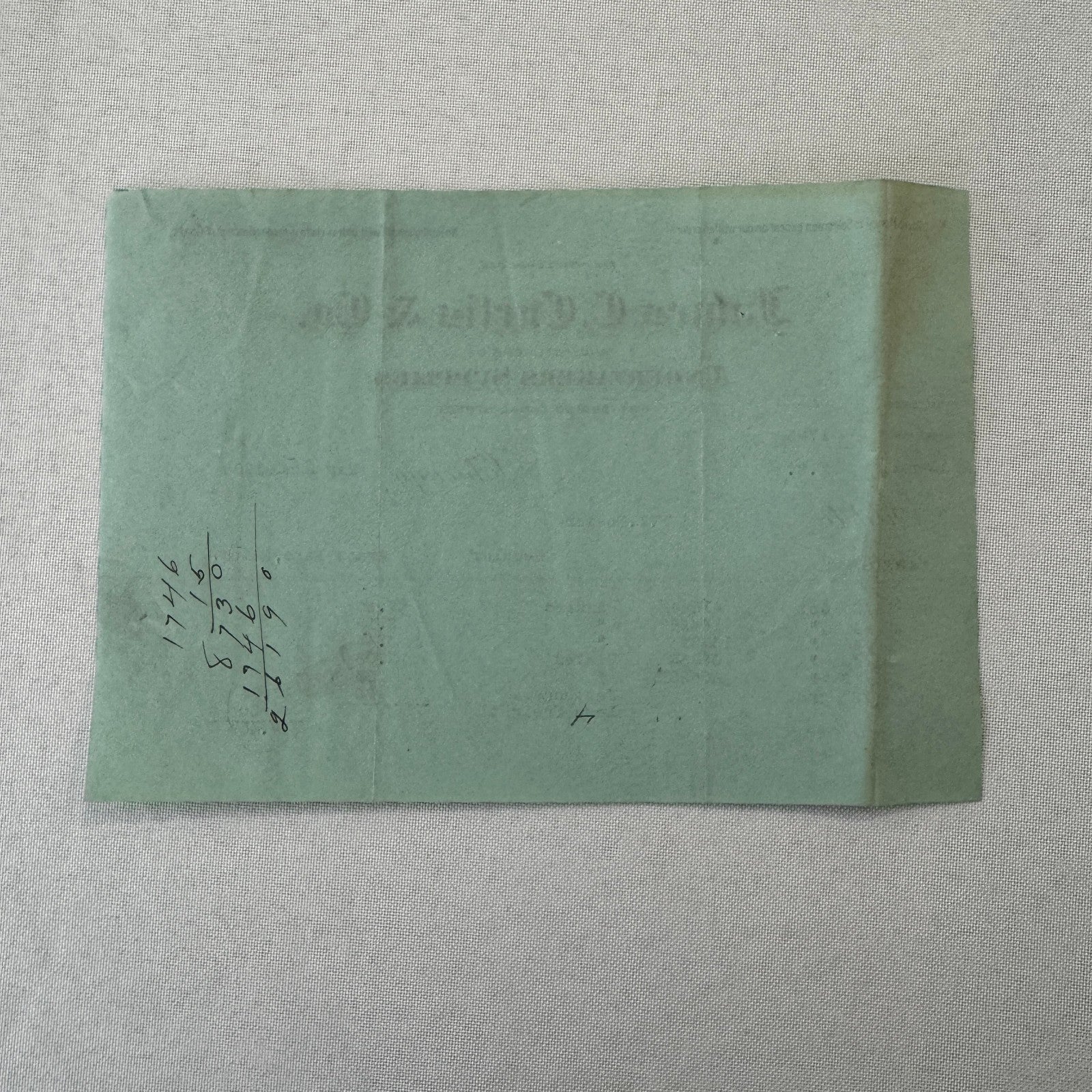 James C Curtis Company Undertakers Supplies Invoice Document 1908 Chicago