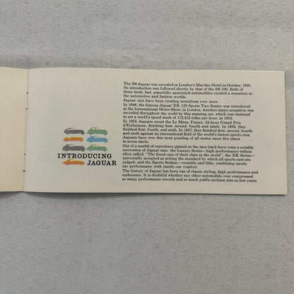 Jaguar Sales Brochure Catalog Advertising E-Type EType XK-E Roadster Mark IX 3.8