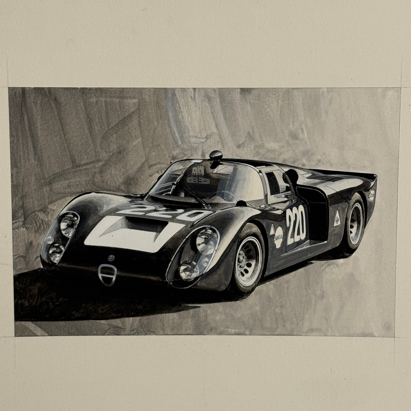 Alfa Romeo Racing Car Vintage Car Illustration Art Drawing Hand Drawn