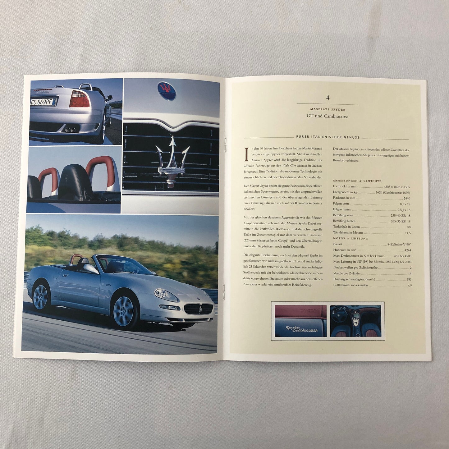 2014 Maserati Sales Brochure GT Cambiocorsa Gransport Quattroporte GERMAN TEXT 