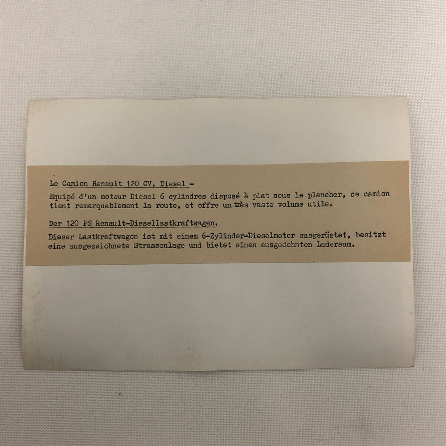 Vintage Renault 120 CV Diesel Dump Truck Press Photo Photograph Print