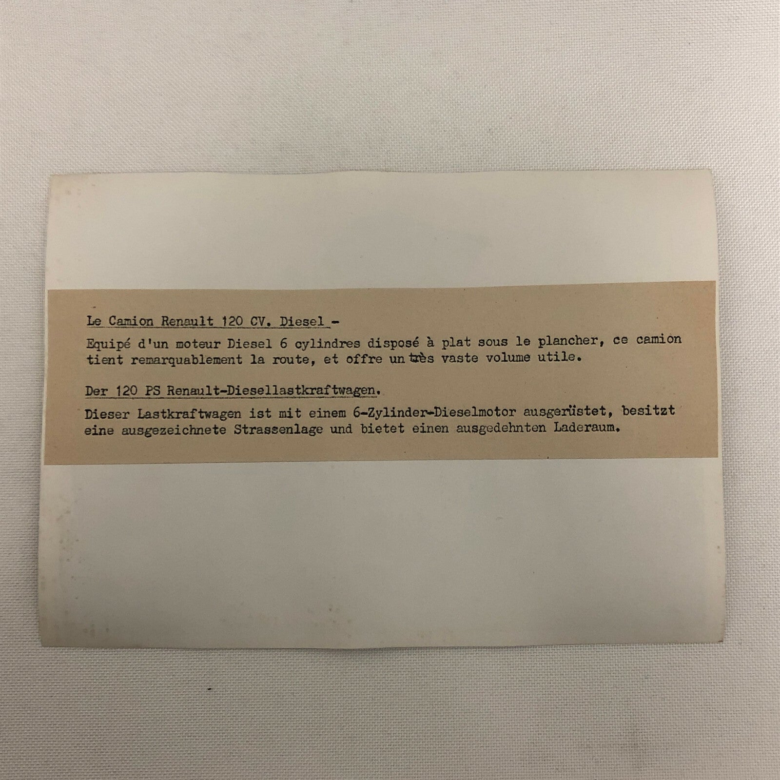Vintage Renault 120 CV Diesel Dump Truck Press Photo Photograph Print