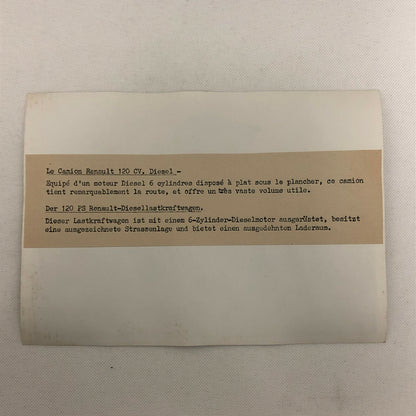 Vintage Renault 120 CV Diesel Dump Truck Press Photo Photograph Print