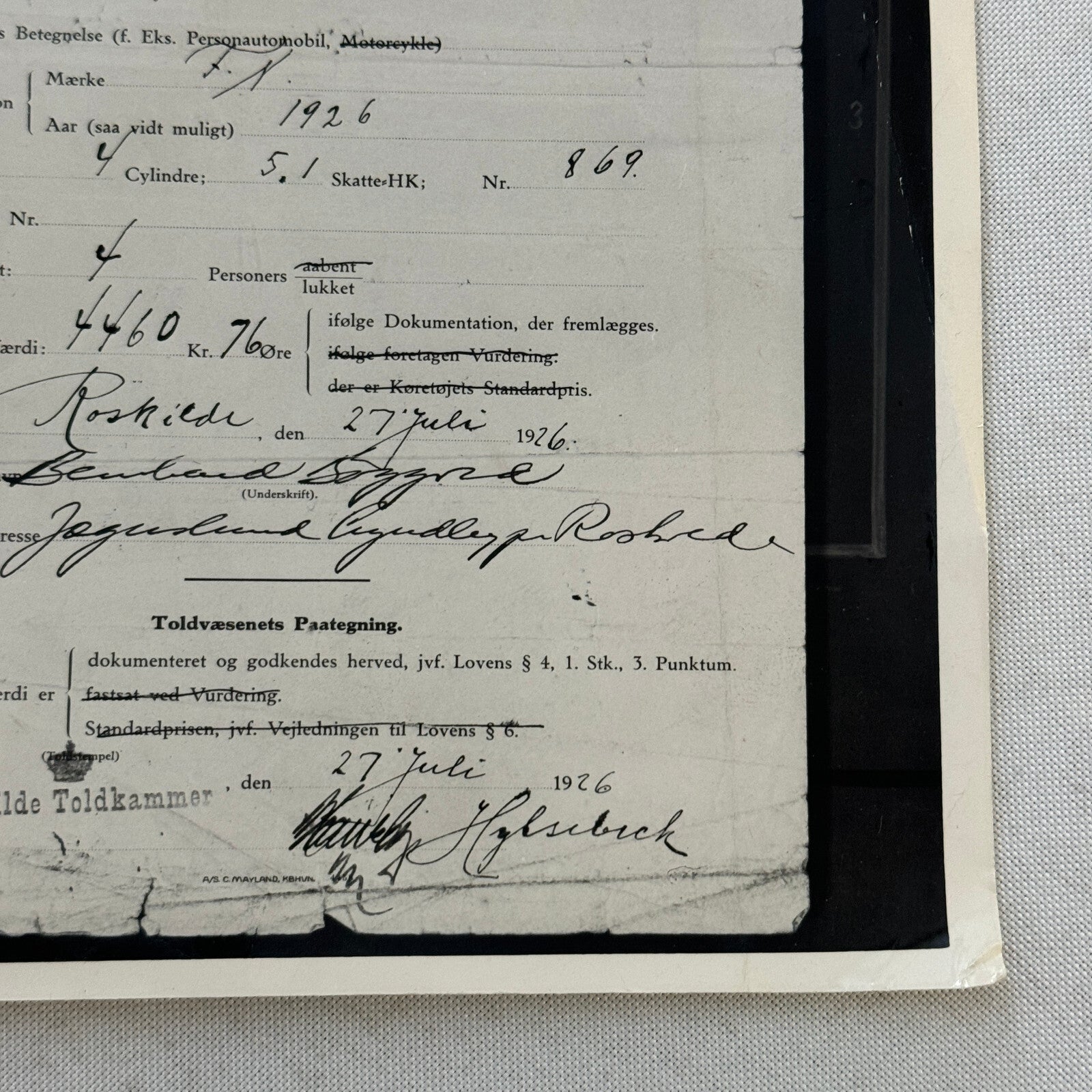 Fabrique Nationale FN Car Automobile Purchase Document Photograph Lot 2x