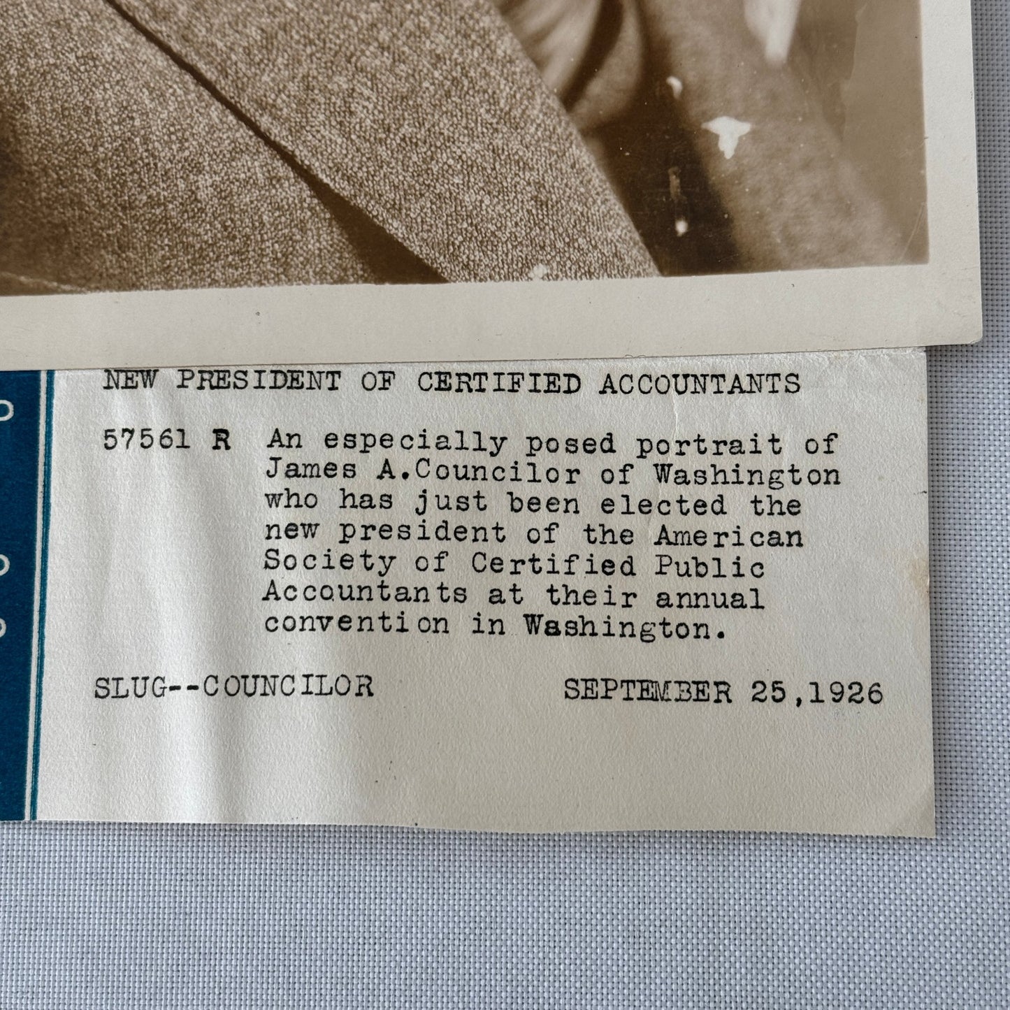 President of Certified Accountants 1926 Press Photo Photograph Portrait Print