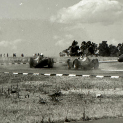 1957 Grand Prix Racing Photo Juan Manuel Fangio Mike Hawthorn Modern Print