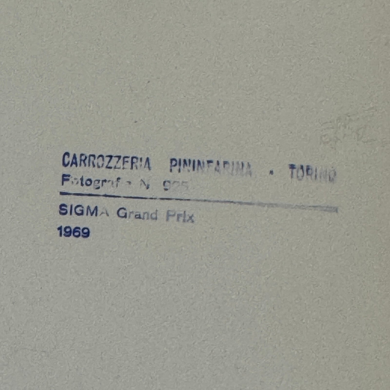 1969 Pininfarina Sigma Grand Prix Concept Car Factory Photo Photograph Print