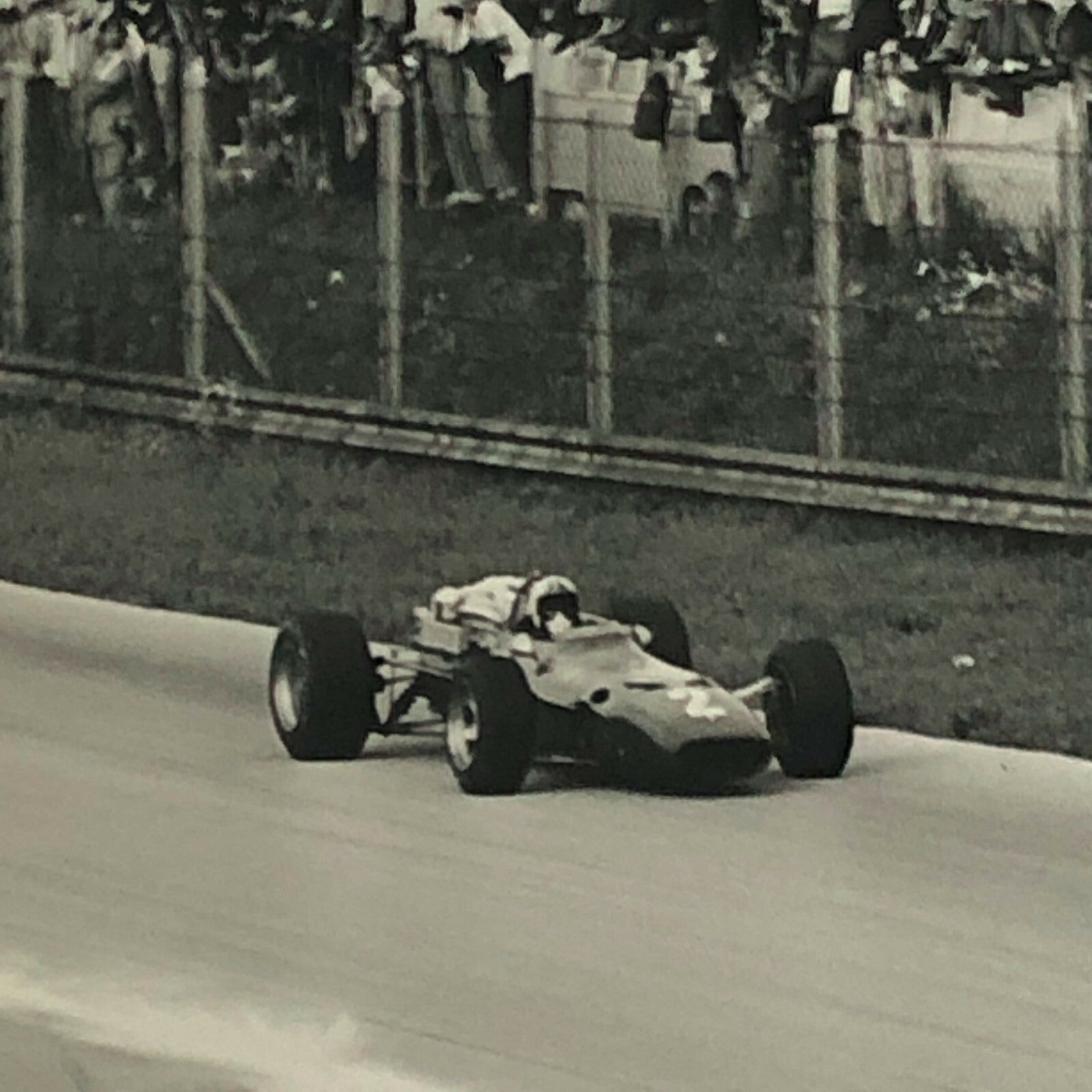 Vintage 1967 Monza Car Racing Photo Photograph John Surtees Bruce McLaren + 