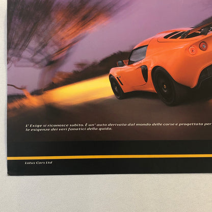 Lotus Exige Sales Sheet Brochure Advertising ITALIAN TEXT