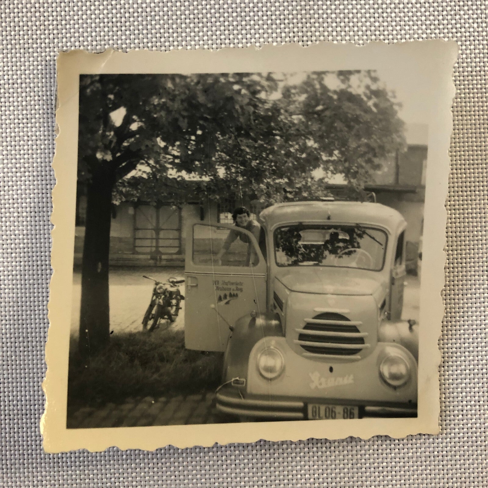 Vintage Bus Truck Photo Photograph Snapshot Lot of 2 Germany - Tag AL22SM2
