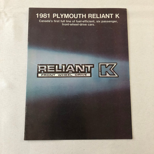 1981 Plymouth Reliant K Car Sales Brochure Catalog Coupe Sedan Station Wagon