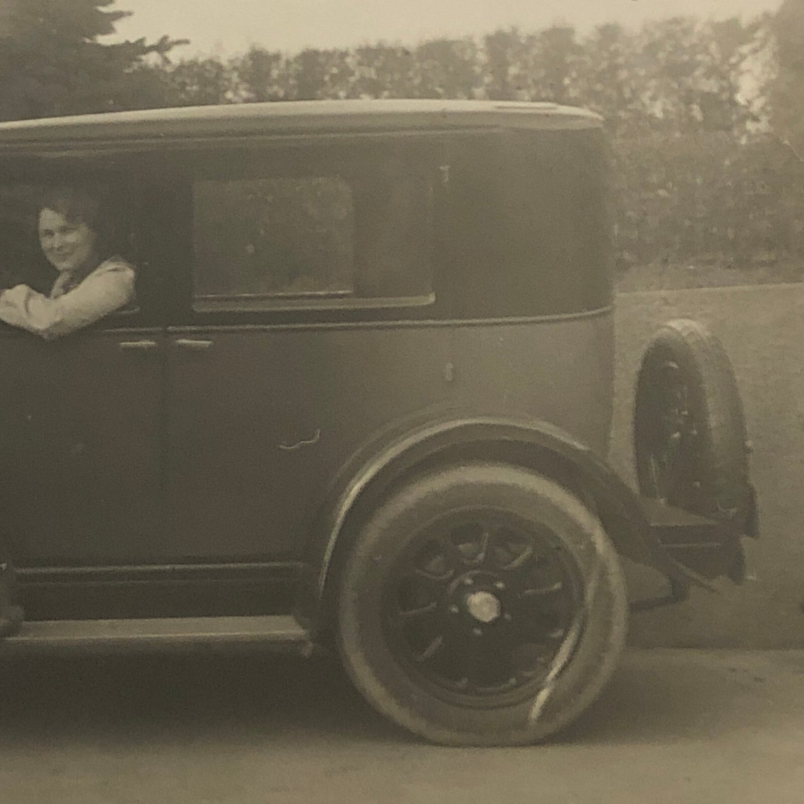 Vintage Dog Photo German Shepherd Car Woman Automobile Photograph AL22SM1