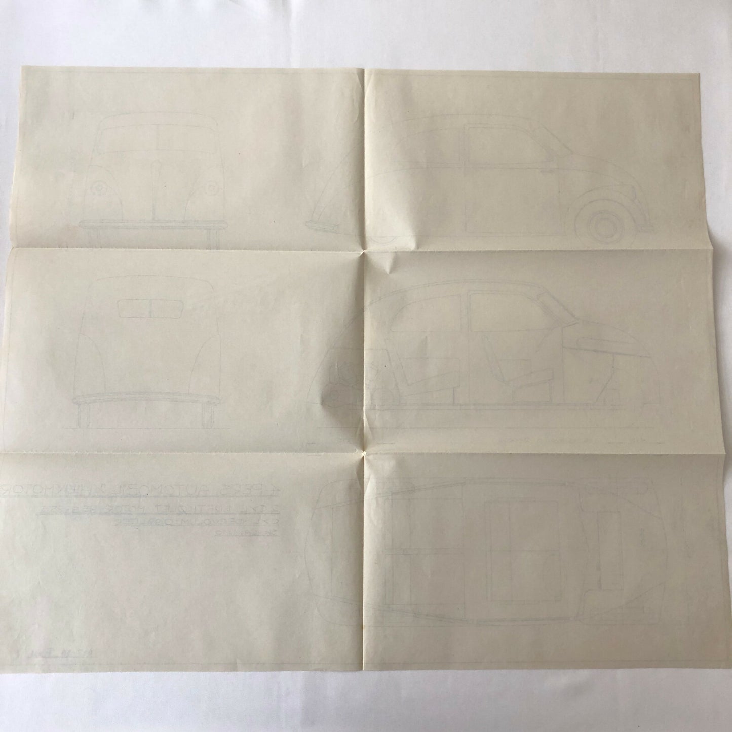 1935 Coachbuilder Car Design Blueprint Rendering Blue Print 2-Door Body