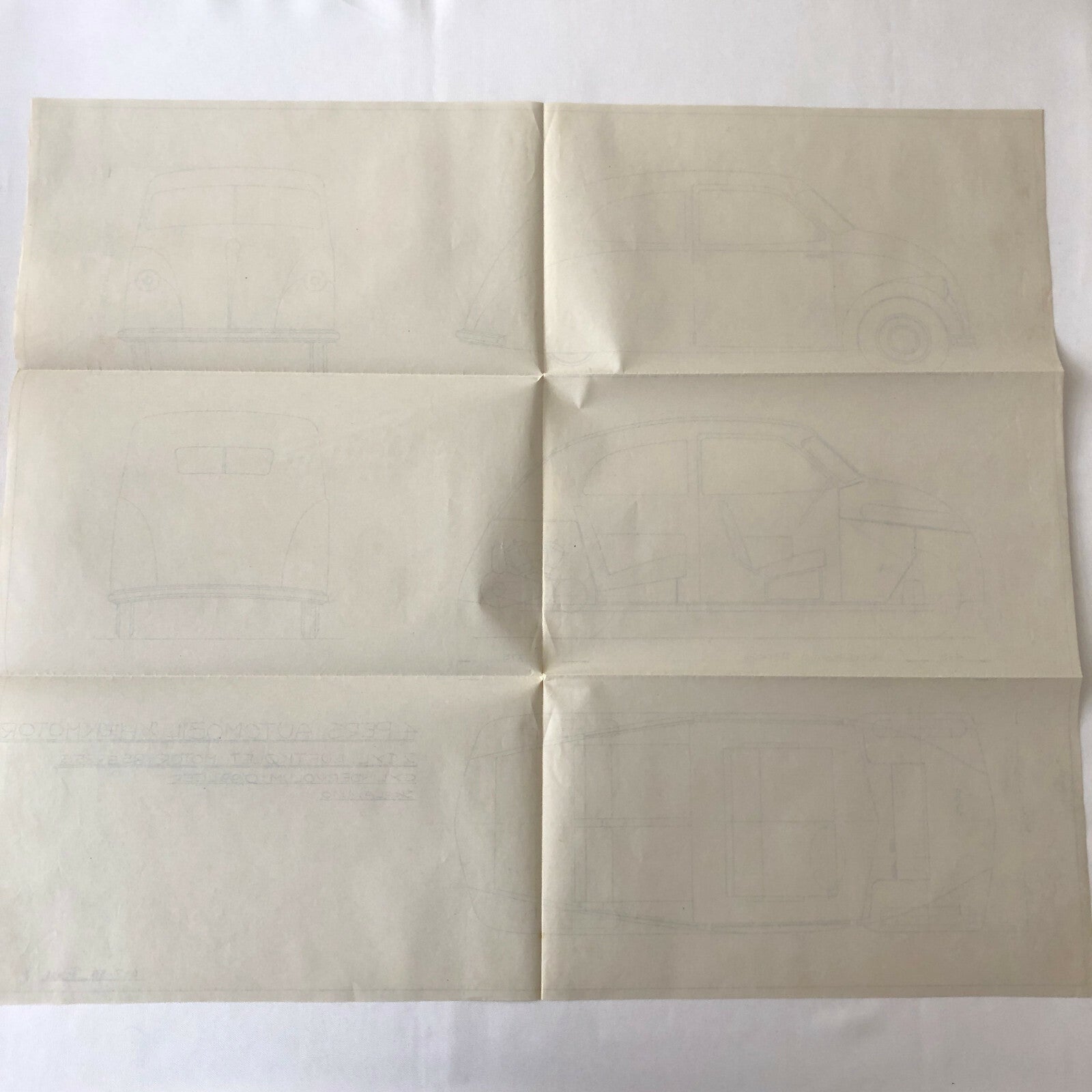 1935 Coachbuilder Car Design Blueprint Rendering Blue Print 2-Door Body