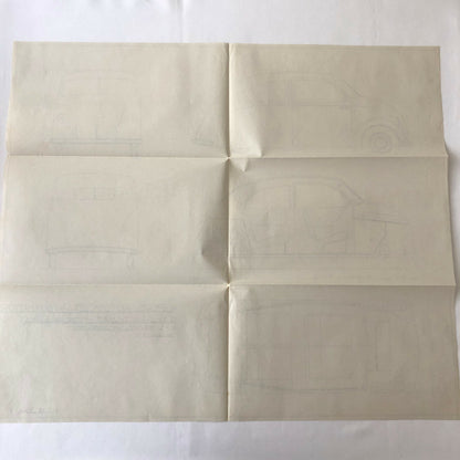 1935 Coachbuilder Car Design Blueprint Rendering Blue Print 2-Door Body