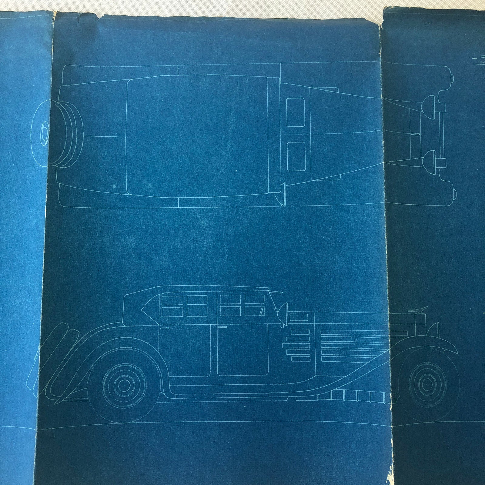1930 Coachbuilder Car Design Blueprint Rendering Blue Print Phaeton Body Style 