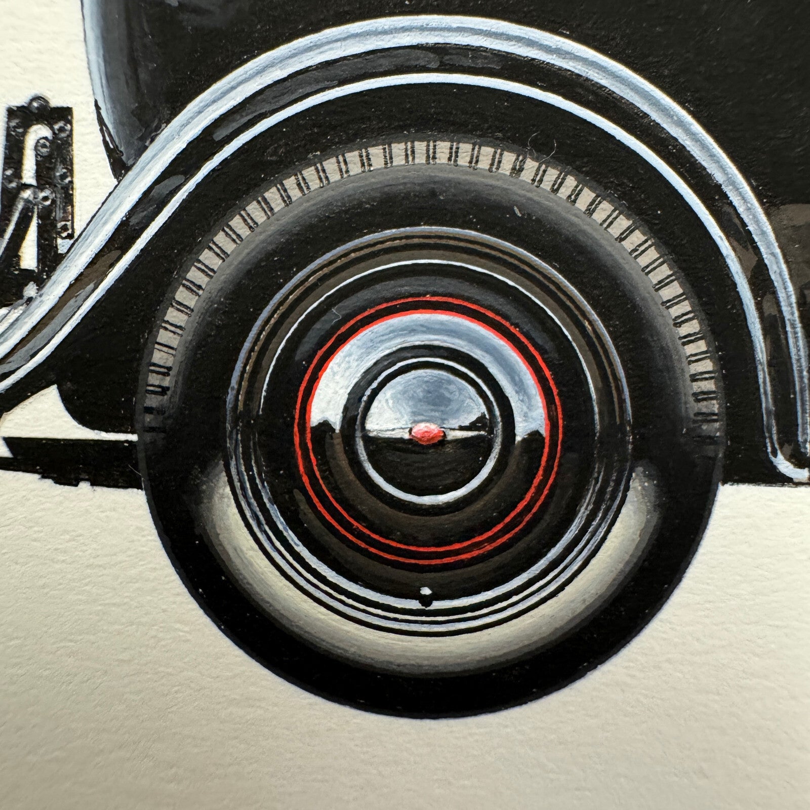1936 Opel P4 Cabriolet Limousine Car Illustration Art Drawing Hand Drawn