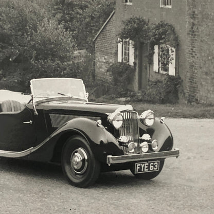 Vintage Car Automobile Outside Estate Home Photo Photograph Print - Lagonda ? 