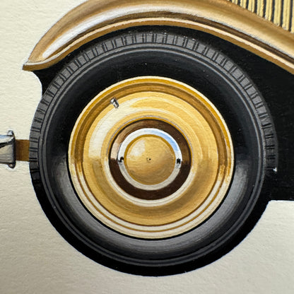 1934 Adler Trumpf Cabriolet Car Automobile Illustration Art Drawing Hand Drawn