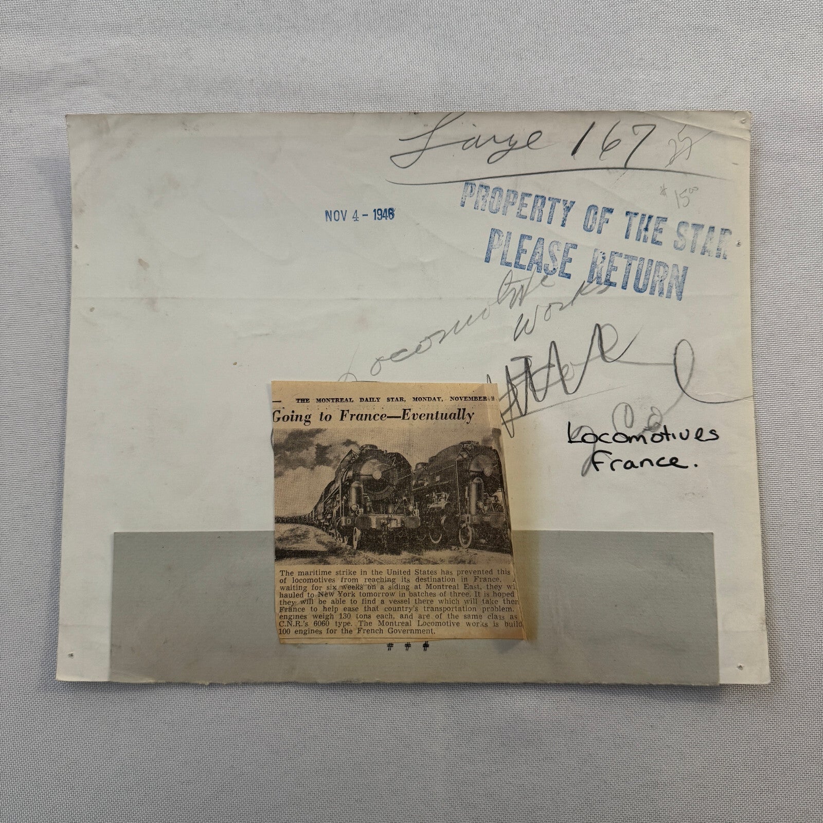 Vintage Montreal Locomotive Works Train Press Photo Photograph 1946