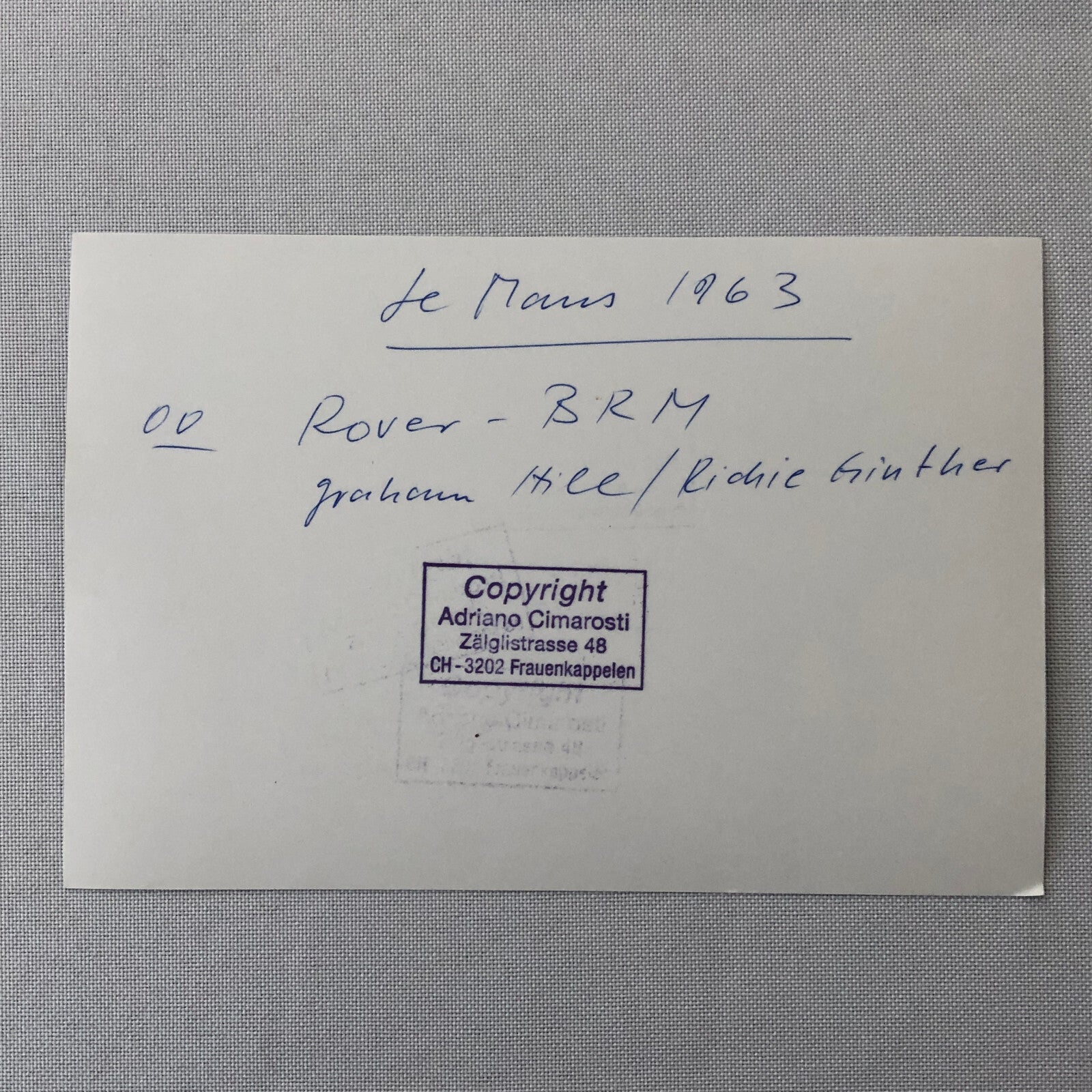 Vintage Racing Photo Photograph Rover BRM Car 1963 LeMans Graham Hill Ginther