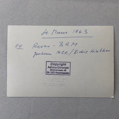 Vintage Racing Photo Photograph Rover BRM Car 1963 LeMans Graham Hill Ginther