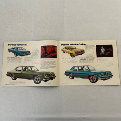 1975 Pontiac Ventura Car Sales Brochure Catalog SJ Custom Sprint Vintage
