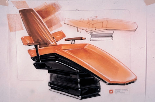 35MM Vintage Photo Slide Product Design Sketch of Dentist Dental Chair