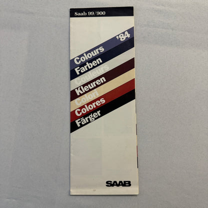1984 Saab 99 and 900 Colour and Upholstery Brochure Catalog German French Text