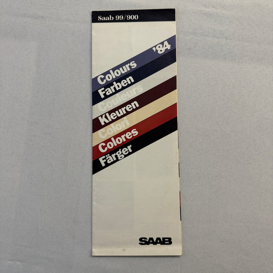 1984 Saab 99 and 900 Colour and Upholstery Brochure Catalog German French Text