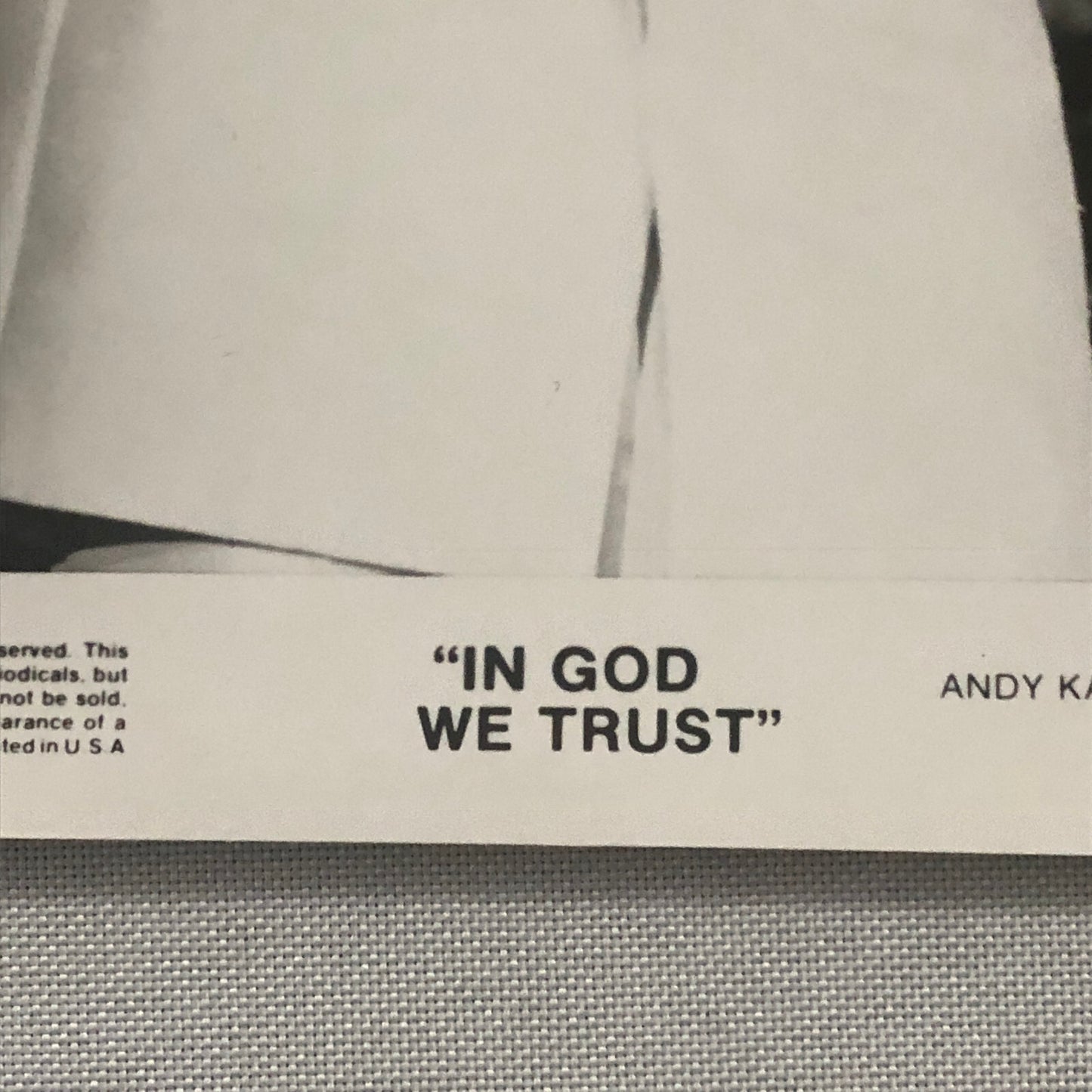 Andy Kaufman In God We Trust Movie Photo Photograph Print 1980